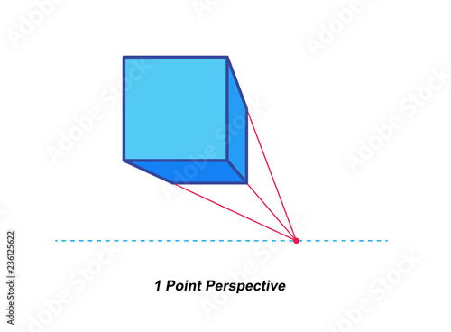  perspective drawing isolated on white background vector illustration
