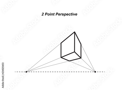  perspective drawing isolated on white background vector illustration
