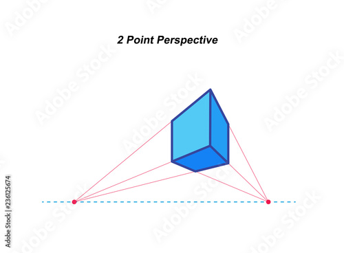  perspective drawing isolated on white background vector illustration
