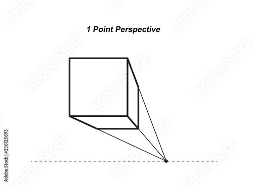  perspective drawing isolated on white background vector illustration
