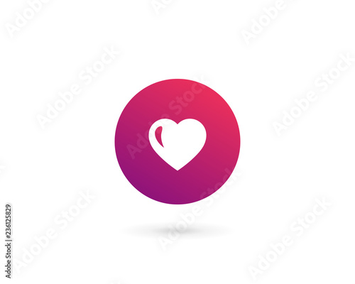 Letter O number 0 heart logo icon design template elements