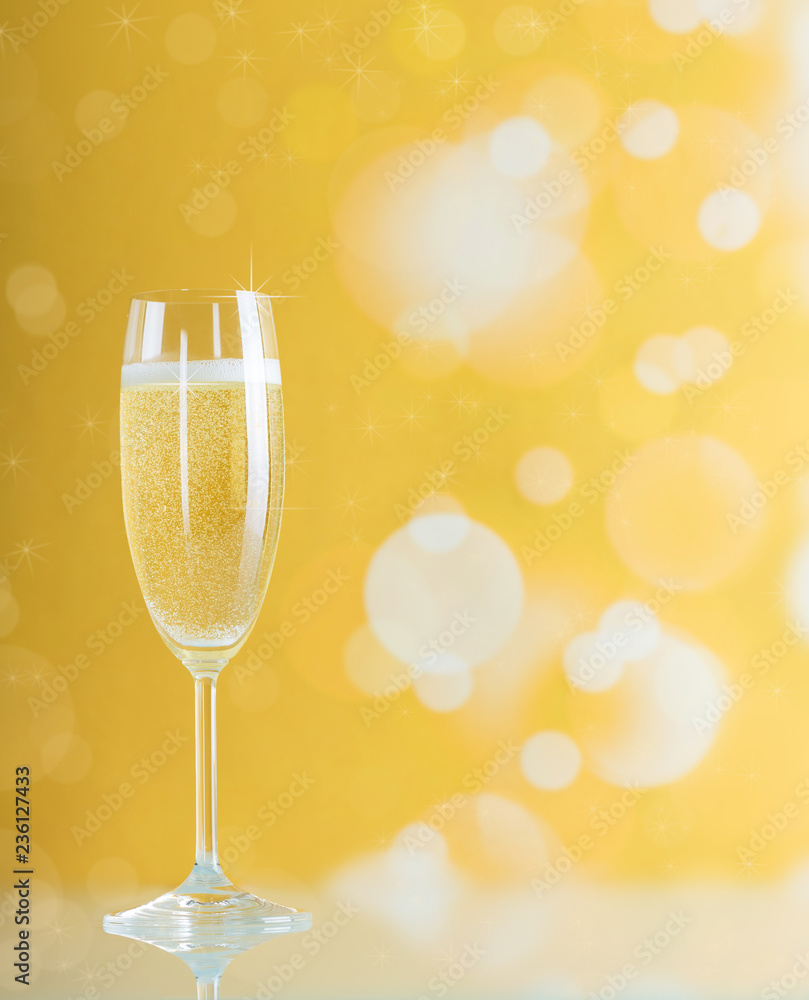 New year's champagne bubbles on a bright yellow background New year's champagne bubbles on a bright yellow background