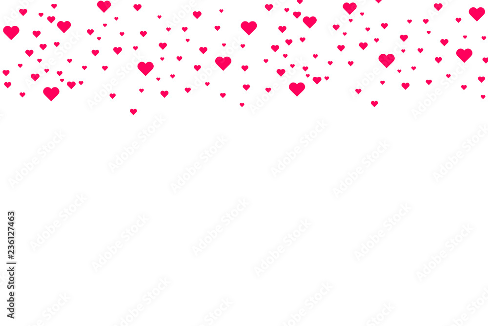 Heart shape pink and red confetti vector Valentines Day background Heart shape pink and red confetti vector Valentines Day background