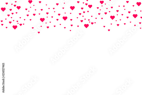 Heart shape pink and red confetti vector Valentines Day background