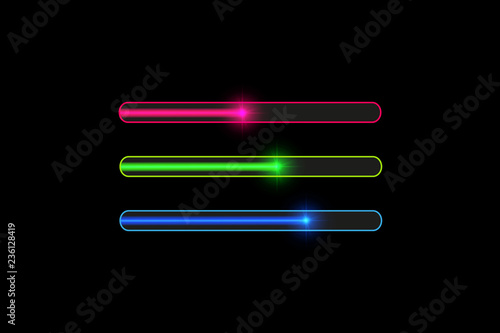 Progress loading bar with lighting. Concept technology. Vector illustration