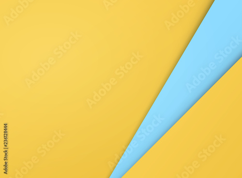 Abstract of simple gradient yellow and blue paper cut background.