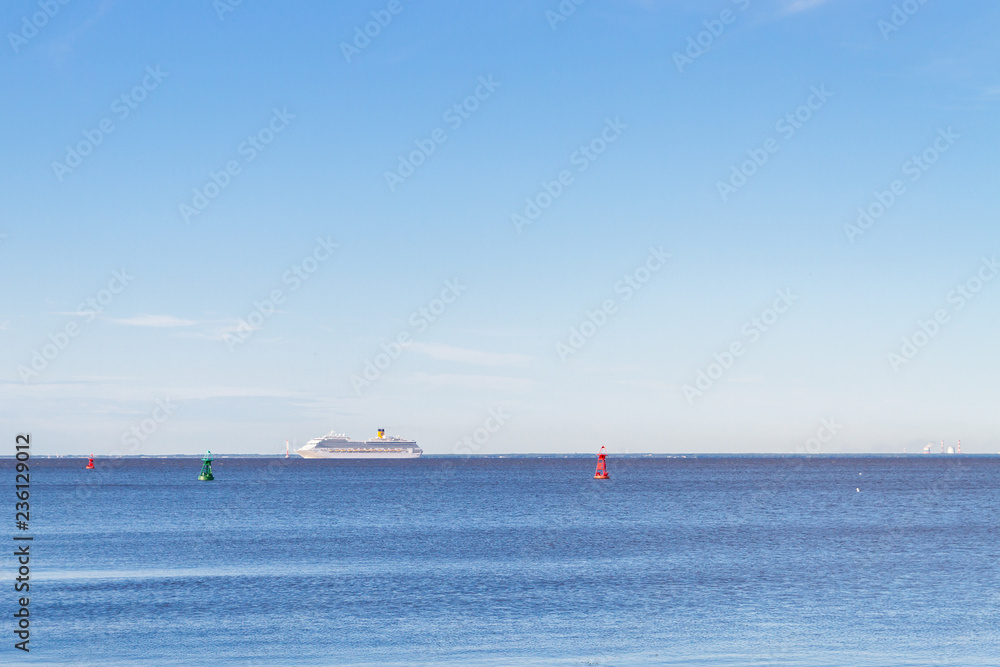 White liner sailing in the Gulf of Finland White liner sailing in the Gulf of Finland
