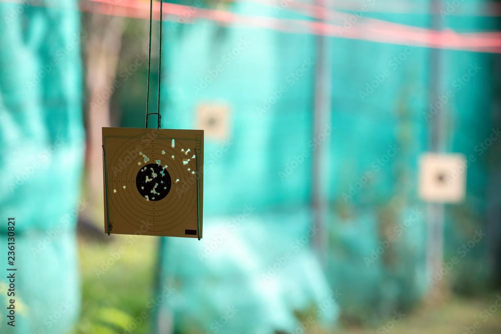 Shooting paper targets with holes in the middle from accurating shoots