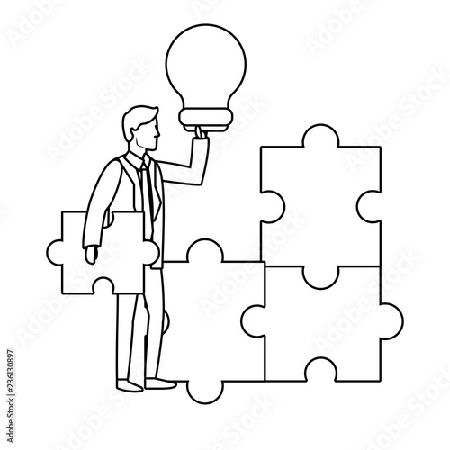 Executive businessman avatar in black and white