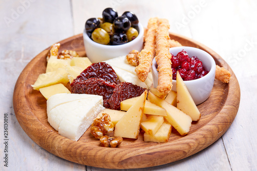 cheese plate with olives