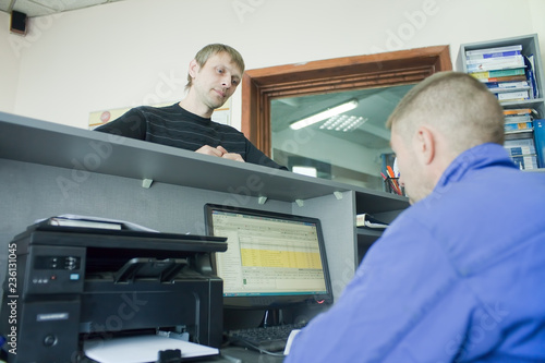 the man gives the car to repair.