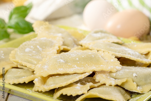traditional italian ravioli filled with cheese and spinach