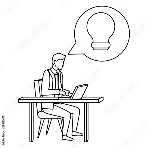 Executive businessman avatar in black and white