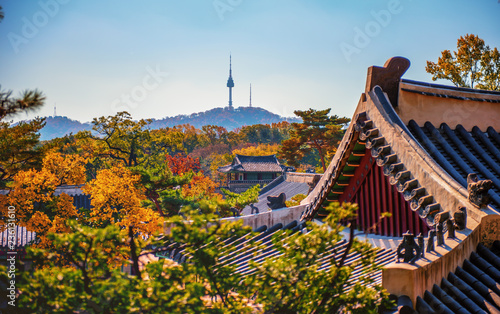 Canvas Print autumn at seoul city South Korea