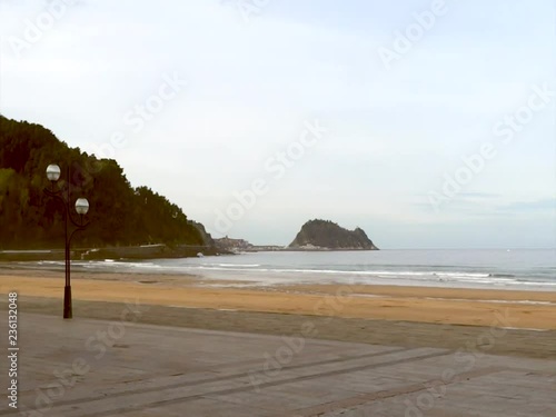 Zarautz one of the most popular surfing beaches in Spain