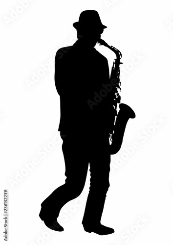 Silhouette of a saxophonist