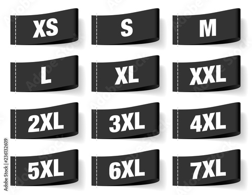 Set Label Fashion Sizes Black