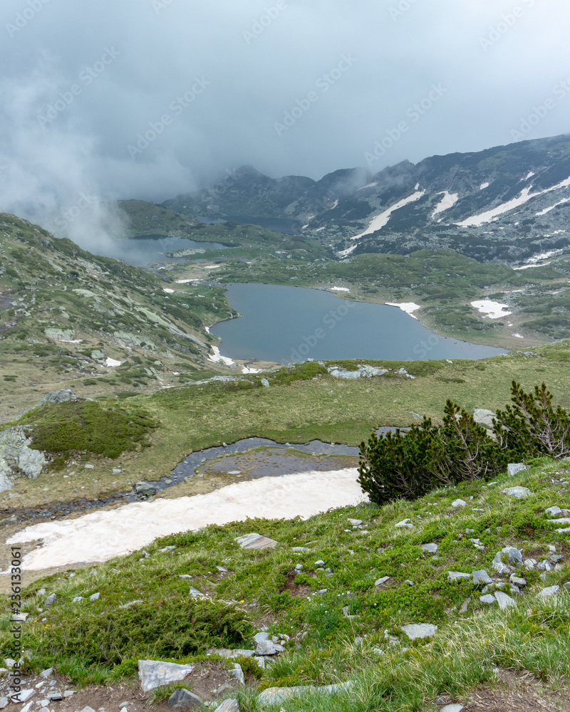 View of two of the Seven Rila Lakes in Bulgaria