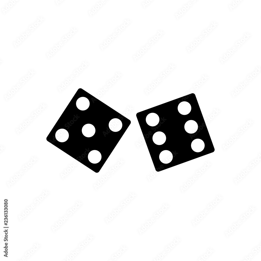 Dices icon, logo on white background Dices icon, logo on white background