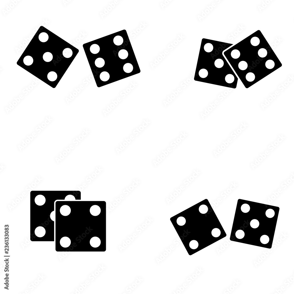 Dices icon, logo on white background Dices icon, logo on white background