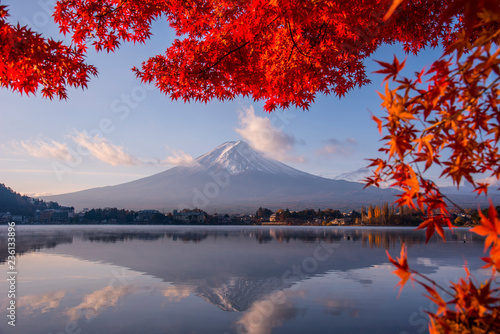Colorful autumn season at Kawaguchiko in Japan © Wiradej