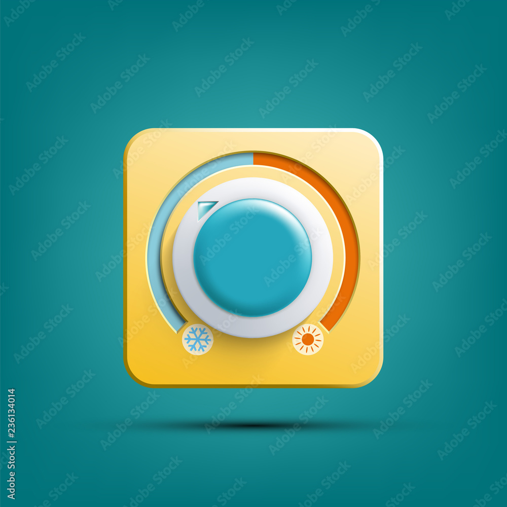 Icon thermostat. Climate control regulator. Vector illustration. Icon thermostat. Climate control regulator. Vector illustration.