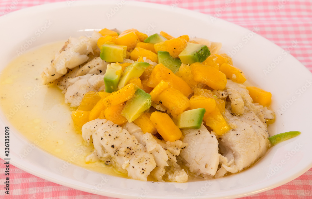 Baked Flounder in Mango Sauce Baked Flounder in Mango Sauce