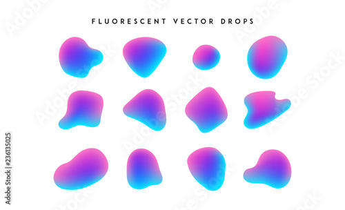 Gradient vivid shapes. Modern abstract colorful vector fluid collection.