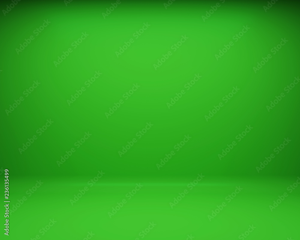 green floor and wall background. 3D rendering