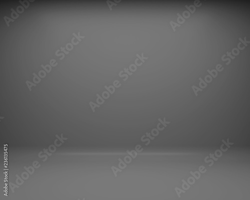 black floor and wall background. 3D rendering