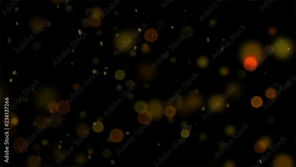 Christmas golden light shine particles bokeh loop able on black background, holiday congratulation greeting party happy new year, christmas celebration concept 