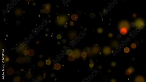 Christmas golden light shine particles bokeh loop able on black background, holiday congratulation greeting party happy new year, christmas celebration concept 