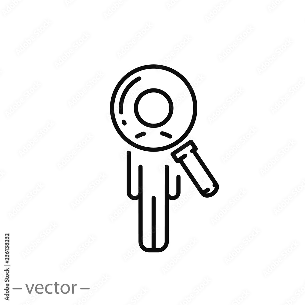 Human resource icon, recruit linear sign isolated on white background - editable vector illustration eps10