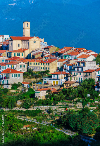 View of Bajardo in the Province of Imperia, Liguria, Italy photo