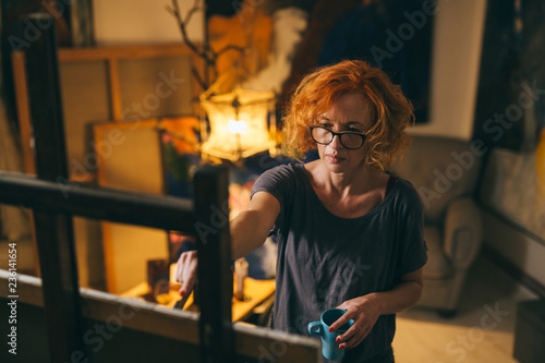 artist working in her atelier
