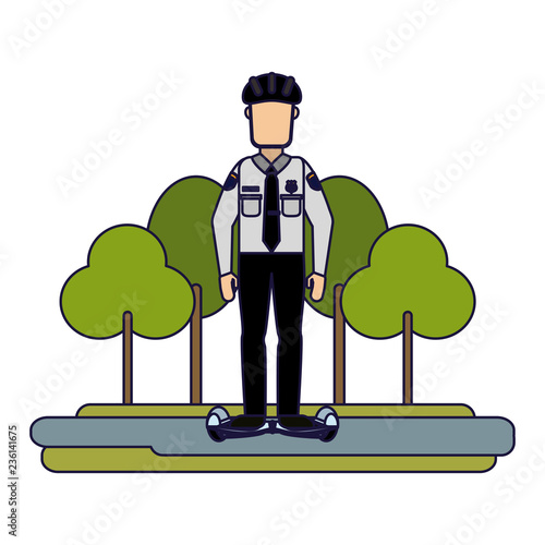 Police with hoverboard