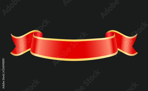 Glossy Curled Ribbon Heraldic or Fetial Symbol