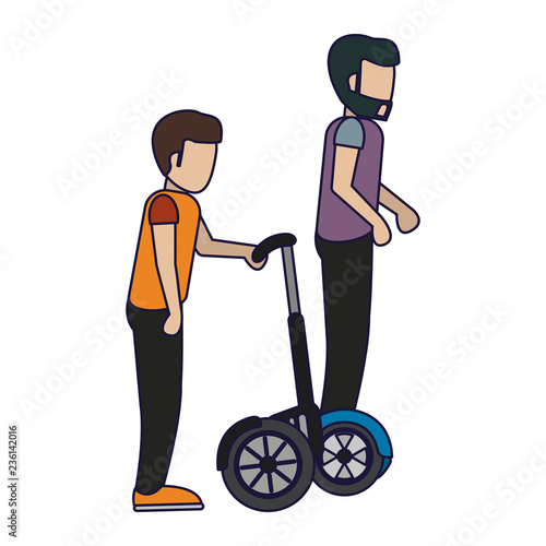 Friends with hoverboard