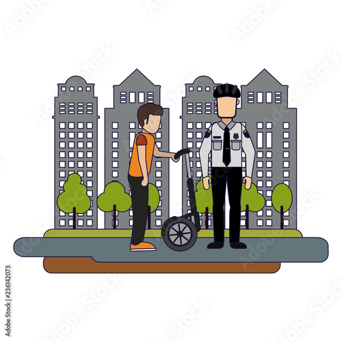 Man with hoverboard