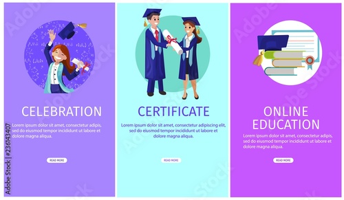 Vector Concept Illustration Cartoon Happy Students