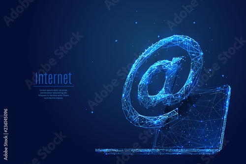 Internet Service low poly blue