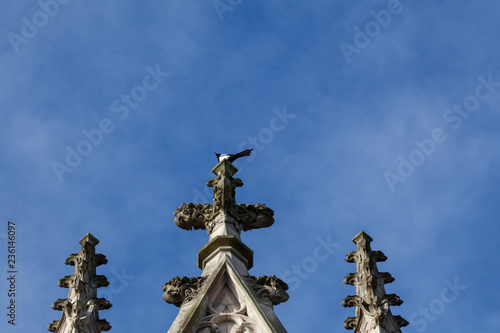 close-up architectural detail of the castle of the Dukes of Brittany on a sunny day - Nantes, FRANCE - NOVEMBER 2018 photo