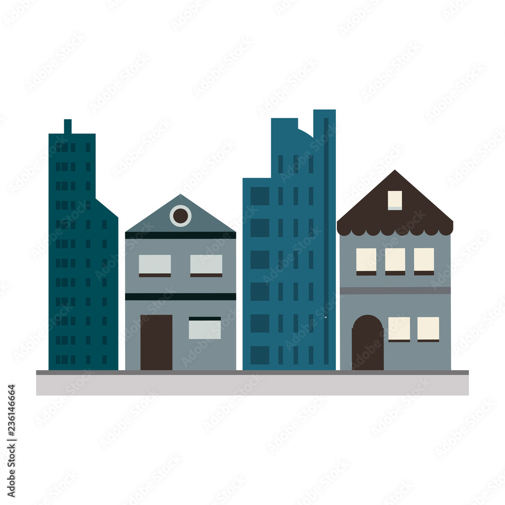 City buildings scenery black and white City buildings scenery black and white