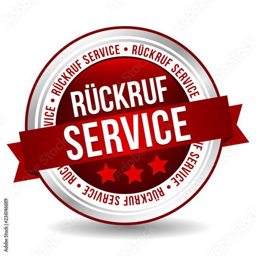 Siegel Button Banner - Rückruf Service - in rot und silber