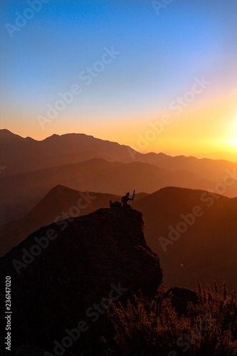 sunset in mountains