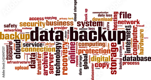 Data backup word cloud