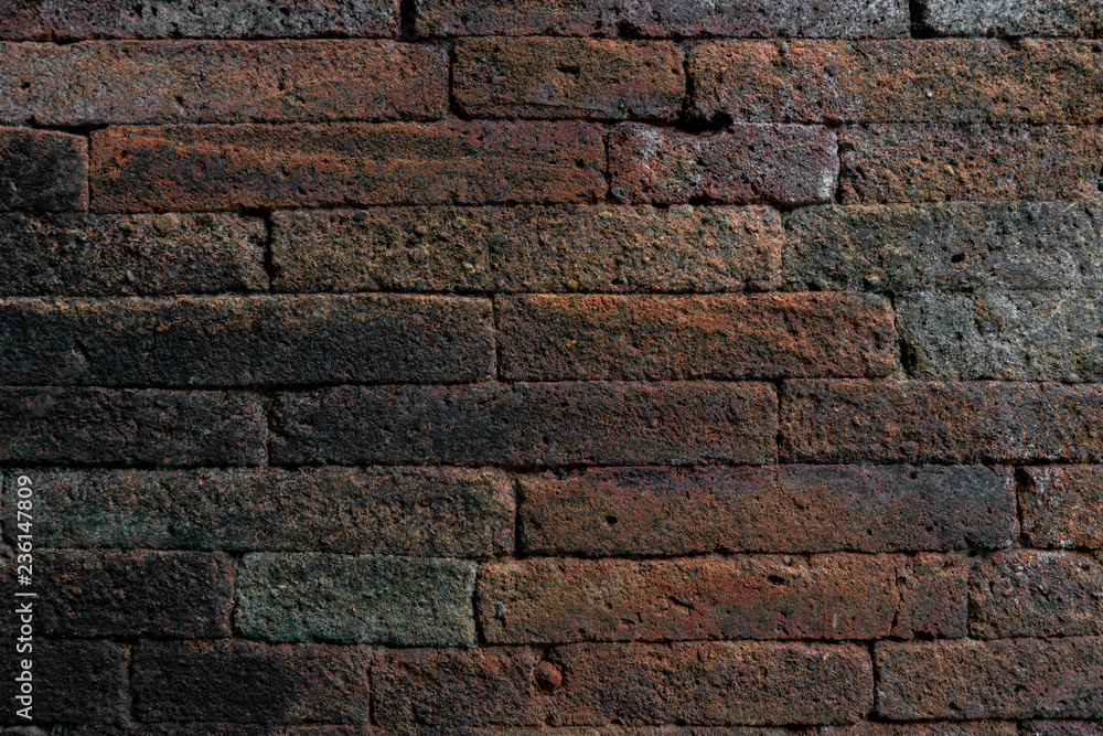 Fototapeta premium Red vintage old brick wall texture background