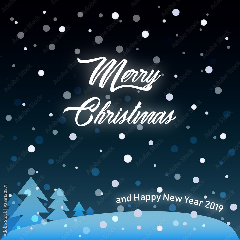 Vector Illustration of Merry Christmas and Happy New Year