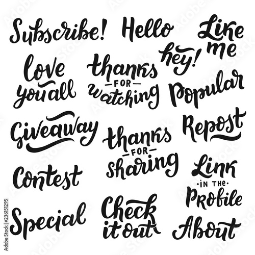 Hand drawn lettering element  for social media  blog  web  decoration.