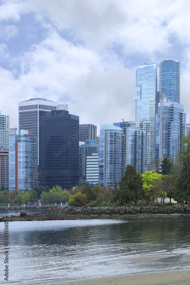 Vertical view of the Vancouver, Canada skyline Vertical view of the Vancouver, Canada skyline